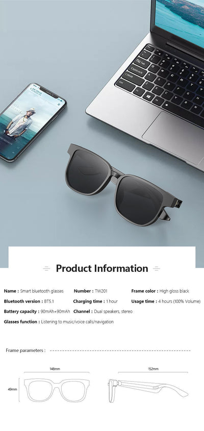 WaterProof Smart Bluetooth Glasses