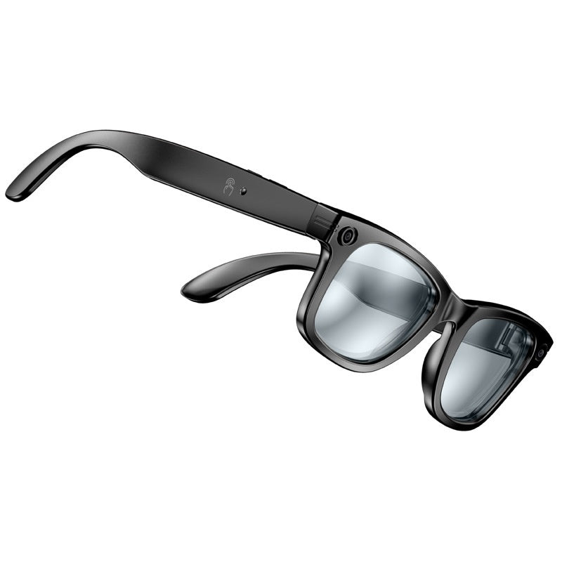 Black Ai Three-generation smart Bluetooth sunglasses for men with photo shooting, video recording, AI intelligent interaction, and touch button control.