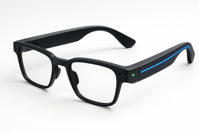 Ai Three-generation Smart Bluetooth Glasses for men with black TR tough frame, AI interaction, photo and video recording, and touch control